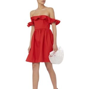 apiece apart novella maria dress strapless shoulder red summer